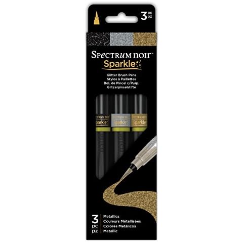Spectrum Noir Sparkle Glitter Brush Pen Metallics, 3 Piece (SPECN-SPA-MET3) Cover