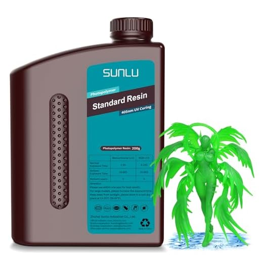 SUNLU 3D Printer Resin 2kg, Fast Curing Standard 3D Resin for Most Resin 3D Printers, 395 to 405nm UV Curing 3D Printing Liquid Photopolymer Resin, Low Shrinkage and High Precision, 2000g, Clear Green