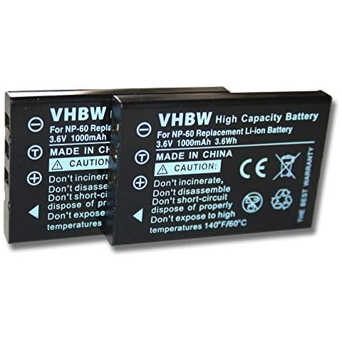 vhbw 2X Akku kompatibel mit Aiptek Action HD Cover