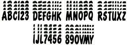 Image of Hardline Products USA Series 200 Factory Matched 3-Inch Boat Registration Kit - Solid Black - Complete 4-in-1 Marine Decal Set with Adhesive Remover & Application Fluid for Boats & PWCs
