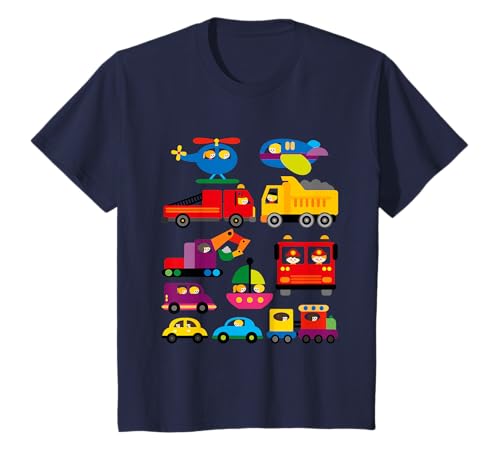 Tren Coche Aeroplano Camion De Bomberos Pijama Niño Camiseta