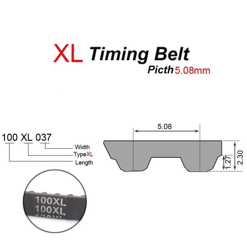2 Cinghie Dentate VGOL 100XL037 - Gomma, 50 Denti, 10mm Larghezza, Per Trasmissioni Industriali - Foto 9