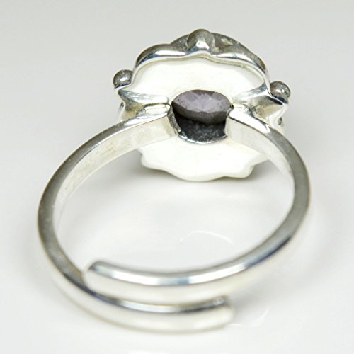 Bague originale argent sterling améthyste violette faite main grande taille 46-68