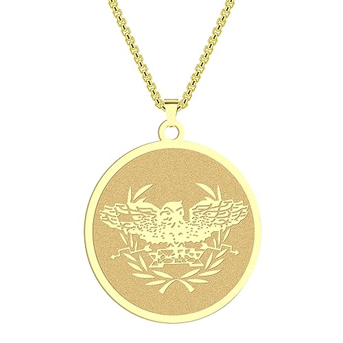 Collier homme pendentif aigle grec porte-bonheur chaîne empire romain