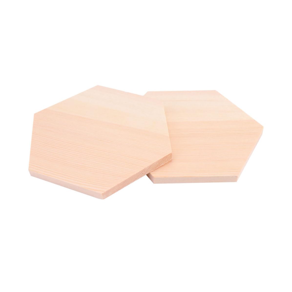 DOITOOL Small Wood Block 10 Pezzi Blocco di Legno Speciale Beige per Art Projects e Craft Projects, Facile da Scrivere e Dipingere, Forma Esagonale
