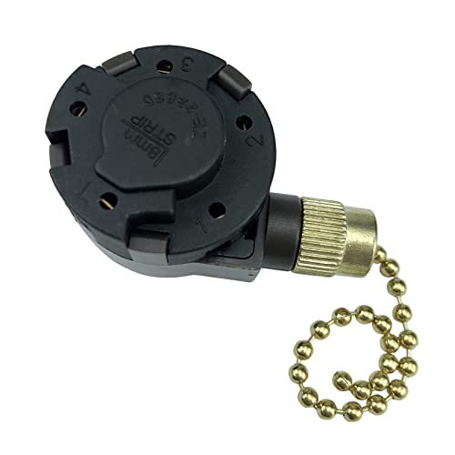 Image of Pull Chain Switch Replace for Zing Ear ZE-268S5 4 Speed 5 Wire Compatible with Ceiling Fan Switch Ceiling Fan Light Lamp Brass