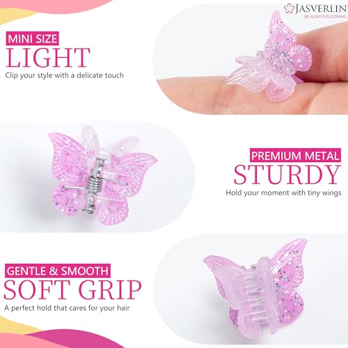 Pinzas Mariposa Mini para Cabello, 50 Piezas, Arcoíris miniatura 4