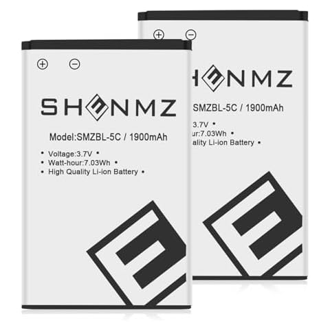 SHENMZ （2 Pieces） BL-5C Battery, Upgraded 3.7V 1900mAh Li-ion Replacement Battery for Nokia, Household Radio Cover