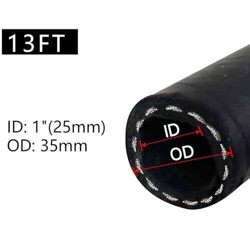 Image of 1 Inch x 13 Foot Fuel Transfer Hose with 1 inch Inch Dual NPT Threads Connecter male NPT fittings Compatible with All Electric Fuel Pumps for Dispensing Diesel Fuel,Gasoline,Kerosene Biodiesel