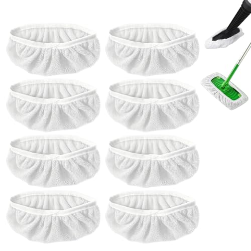 ARWIG 8 Almohadillas de Repuesto Universales para Mopa Spray compatibles con Bissell Steam Shot, PurSteam, Wagner Spraytech, Reutilizables, para limpiadores a Vapor, Lavables (Blanco)