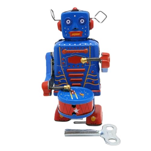 Robot, juguete robot de metal vintage,Juguetes de batería de metal para montar | Juguetes de columpios antiguos portátiles, juguetes mecánicos azules para mesa, biblioteca, decoración de dormitorio en Robot, juguete robot de metal vintage,Juguetes de batería de metal para montar | Juguetes de columpios antiguos portátiles, juguetes mecánicos azules para mesa, biblioteca, decoración de dormitorio en