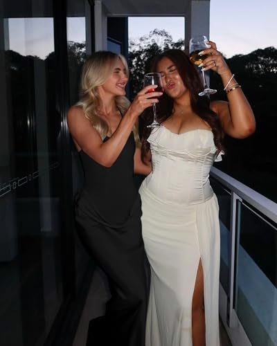 Doweha Women‘s 2026 Summer Sleeveless Drop Waist Ruched Long Dress Elegant Bodycon Corset Going Out Party Wedding Guest Maxi Dresses Black M — view 3