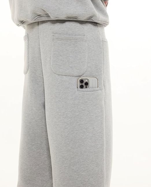 Image of Men's 320 GSM Heavyweight Baggy Track Pants | Oversized Fleece Joggers | Relaxed Fit Sweatpants with Deep Side Pockets | Winter Casual Lounge Wear