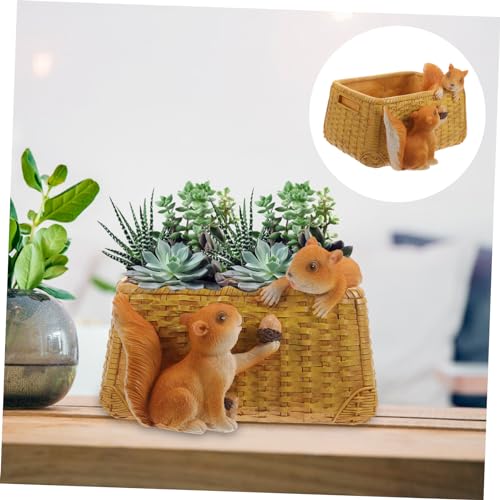 Pot de fleurs extérieur résistant en résine texturée pour petits cactus et succulentes - 7
