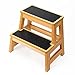 StrongTek 17 Inch Tall Wooden Two Step Stool for Adults & Kids, Versatile as Kitchen Step Stool, Bedside Step Stool, Closet Step Stool, Anti-Slip Surface for Safety & Stability, 500lbs Capacity