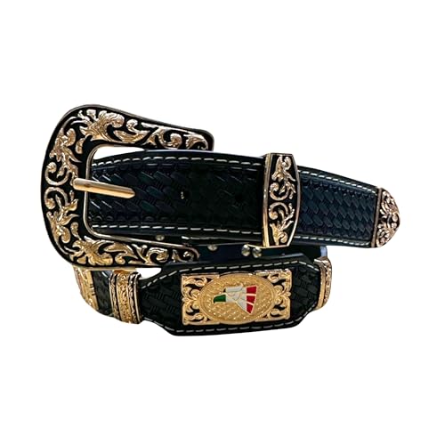 Leather Western Belts For Men Hecho En Mexico Concho High End Tooled Rodeo Mens Belt Hand Crafted Mexico