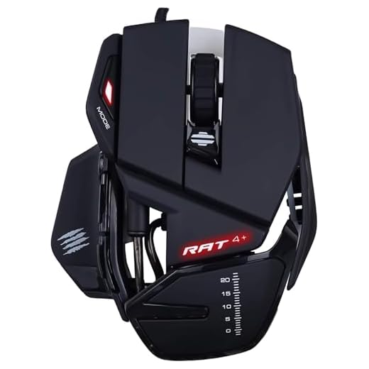 Mad Catz R.A.T. 4+ - Ratón (mano derecha, Óptico, USB, 7200 DPI, 8000 pps, Negro)