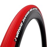 Vittoria Zaffiro Pro Home Trainer Indoor Tire, Tube-Type 700c Road Bike Trainer Tire for Smart Trainers & Rollers, Red