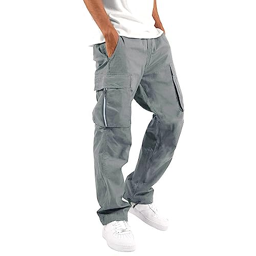 Pantalon Cargo Homme De Travail Tactique Treillis Casual Activités Noir Militaire Vêtements Sport pour Chantier Multi Poches Survêtement Bas Jogging Blanc...