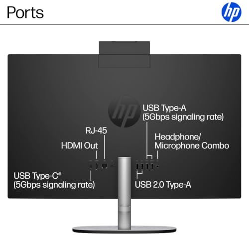 Image of HP 27 inch FHD All in One Touchscreen Desktop Computer, 64GB DDR5-5600, 2TB SSD | AMD Ryzen AI 7 350(Max 5.0 GHz), FHD IPS Display, Win 11 Pro, for Home & Office, Adjustable Height, KB & Mouse, W /AI Recorder
