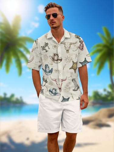 Funny Hawaiian Shirts for Men Retro Button Down Short Sleeve Summer Beach Aloha Shirts Holiday Theme Party Shirt2
