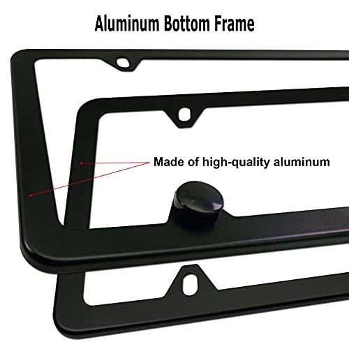 Youoy YY-LICENSE PLATE FRAME Matte Black License Plate Frames- Aluminum Front & Rear Car Tag Covers thumb #1