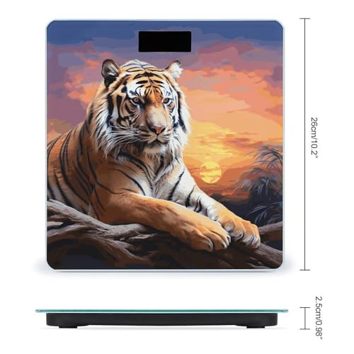 Báscula digital de baño Tiger Colorful Sunset con cinta miniatura 2