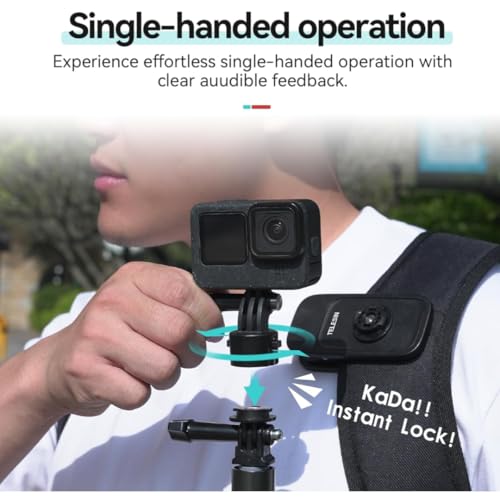 Image of Backpack Clip Mount for Go pro, Quick Release Magnetic Bag Belt Shoulder Strap Holder Compatiable for GoPro 13 12 11 Max Insta360 X3 X4 Go3 Ace Pro 2 DJI Action 5 Pro 3 4 Osmo Pocket 3
