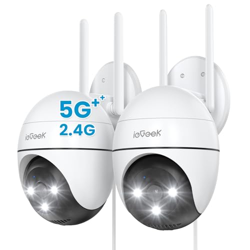 ieGeek 2K Camera Surveillance WiFi Exterieure 5Ghz /2.4G - 360° PTZ Camera Exterieur WiFi, Suivi de Mouvement, AI Détection, Audio Bidirectionnel, Vision...