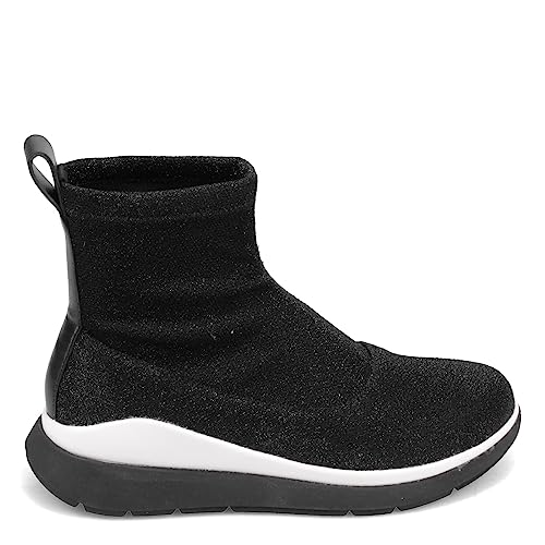 FitFlop Womens Loosh Luxe Lurex Knit High Top Sneakers, All Black, US 62