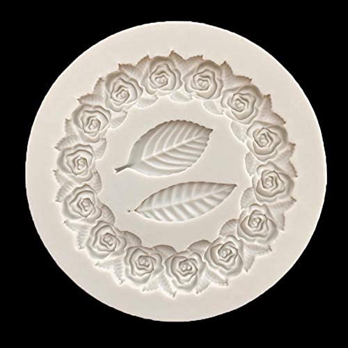 Circle Rose Flower Fondant Mold Cake Silicone Mold Garland and Leaf Chocolate Candy Jelly Mold Cake Mould Decorating Tools