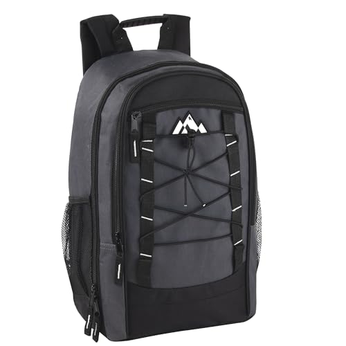 Trail maker (24 Pack) 18 Inch Heavy Duty Bulk Dual Compartment Bungee Backpacks for College, Homeless, Men, Women (Male Colors Pack)4