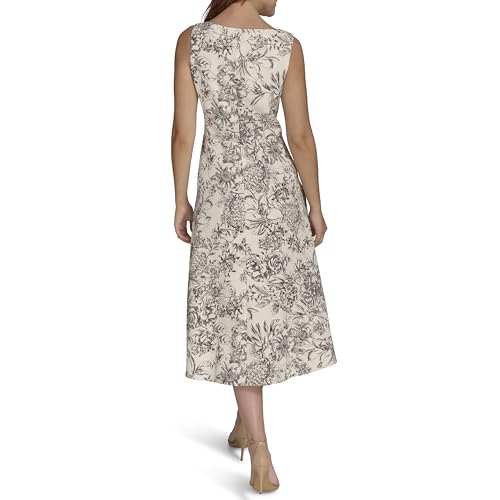 Image of Tommy Hilfiger Women's Sleeveless Boat Neck Fit & Flare Midi Dress