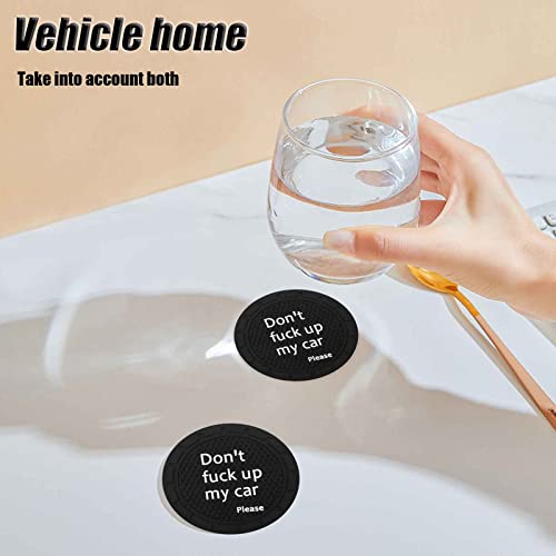 4PCS Posavasos Antideslizante Universal para Auto Negro miniatura 7