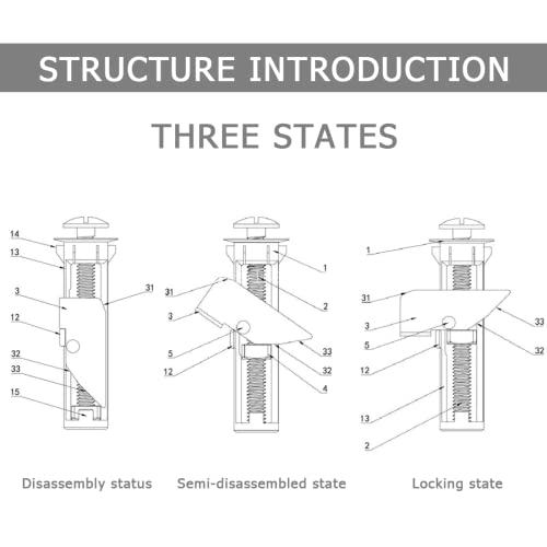 GIEEU Universal-Toilettensitzbolzen und -schrauben, 4 Stück, Sechseckig, M5, Rostfreier Stahl, Reparatur und Austausch von Toilettensitzen