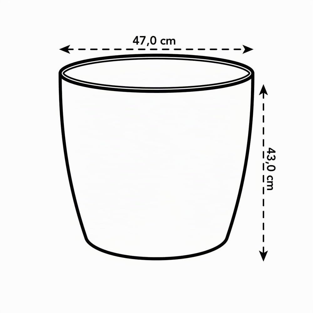 Elho brussels round wheels 47cm vaso da fiori - White | Ø 46.5 x Alt. 43.5 cm | Adatto per interni | Plastica riciclata al 100%