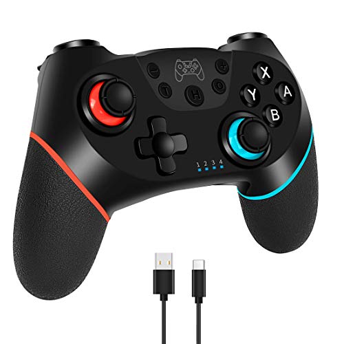 Preisvergleich Produktbild DFK Wireless Controller für Switch / Switch Lite / PC Bluetooth Kabelloser Pro Controller Joystick Griff Remote Gamepad mit Dual Shock Turbo 6 Achsen
