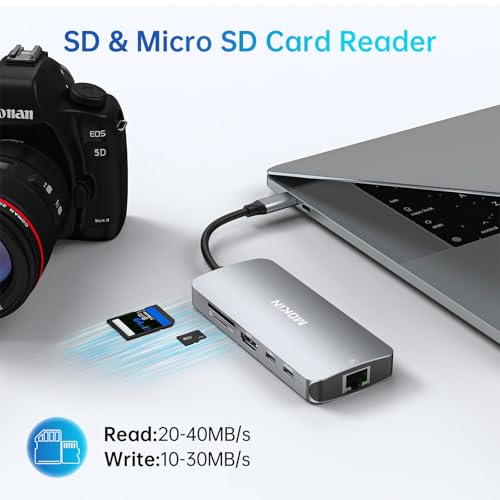 Image of USB C Adapters for MacBook Pro /Air,Mac Dongle with 3 USB Port,USB C to HDMI, USB C to RJ45 Ethernet,MOKiN 9 in 1 USB C to HDMI Adapter,100W PD Charging, USBC to SD /TF Card Reader USB C Hub
