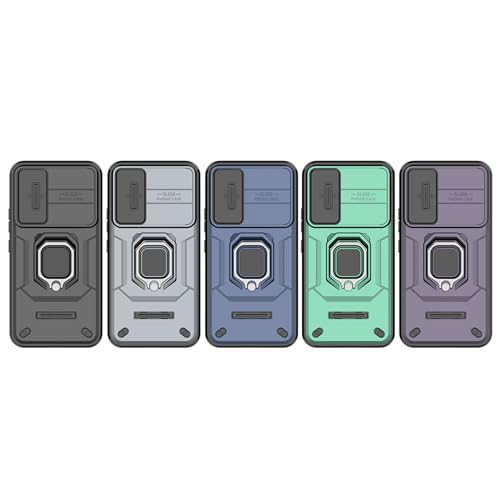 Image of Polycarbonate Camshield Pro Case With Slide Camera Protection And 360 Protection Ring Stand Bumper Back Case Cover For Samsung Galaxy A54 5G (Black)