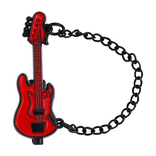 Image of Guitar Tassel Chain Brooch Pin Cute Enamel Musical Instrument Badges on Backpack Guitar Brooches Badges Pins Present Gifts Accessories Brooch