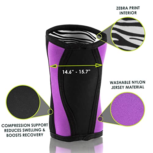 Image of ProsourceFit Knee Sleeve for Cross-Training, Squats, Weightlifting, Powerlifting for Joint Compression, Support & Knee Pain Relief, Large Purple