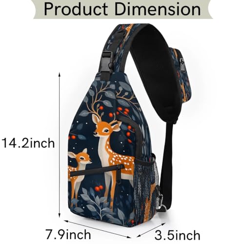 Bolso Sling para Mujeres y Hombres Elk Crossbody Unisex miniatura 2