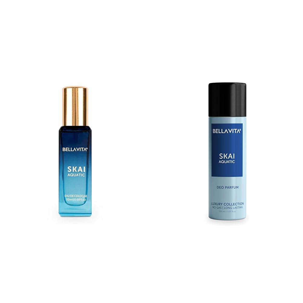 Bella Vita Luxury Skai Aquatic Unisex Liquid Eau De Cologne Skai Aquatic No Gas Deodorant Body Parfum For Men With Bergamot Pineapple Lavender, 150Ml,20 Ml,Assorted-image-47