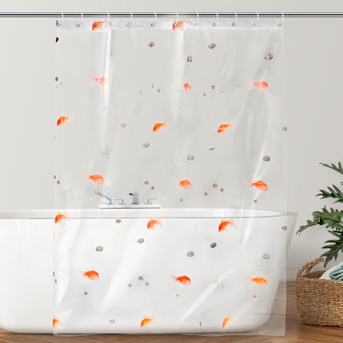 Qulkws Goldfish Clear Shower Curtain Liner 72x78 Inches...