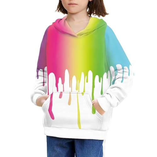 Poceacles Boy Girl Hoodies Sport Sweatshirts with Kangaroo Pocket Kids Youth Age 6-16 Year Casual Hooded Pullover Sweater Top