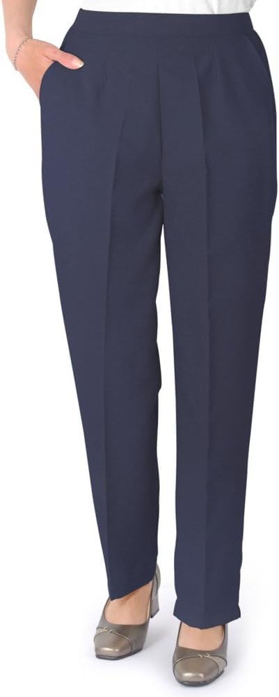 Fashion Friendly Ladies Lightweight Trousers (24 Regular, Navy)