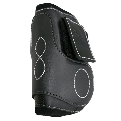 Grewal Equestrian Black Synthetic Open Front Hind Boots - Fetlock Boots (Medium)