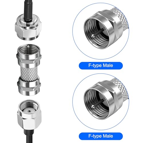 MEIRIYFA Adaptador Tipo F Macho a Macho Coaxial 10 Pzas miniatura 3