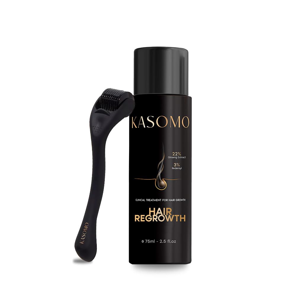 Gift free Derma Roller with Hair Growth Serum (75ml) - 3% Redensyl + 22% Ginseng Extract For Hair & Beard, Soothe Itchiness, Fuller, Stronger Hair Regrowth Spray