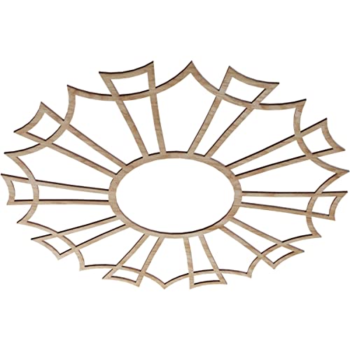 Image of Ekena Millwork 36 inchOD x 12 5 /8 inchID x 1 /4 inchT Augustus Wood Fretwork Pierced Ceiling Medallion, Red Oak